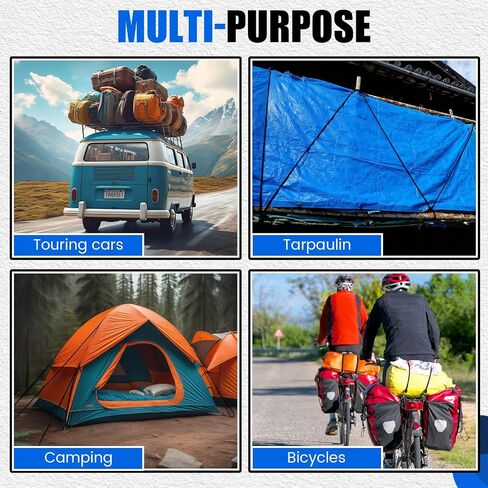 SATINIOR 18 Pcs Bungee Cords with Hooks Heavy Duty Outdoor Elastic Bungee Straps 8" 12" 24" 32" 47" 78.7'' Extra Strong Outdoor Elastic Rope for Luggage Rack Camping Tarps Tents Bike, Black in Saudi Arabia