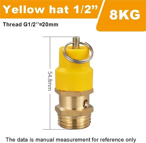 10PCS Brass Safety Valve Air Compressor Pressure Relief Valve,G1/8, G1/4,G3/8,G1/2 Male Thread(RED HAT 1I4) in Saudi Arabia