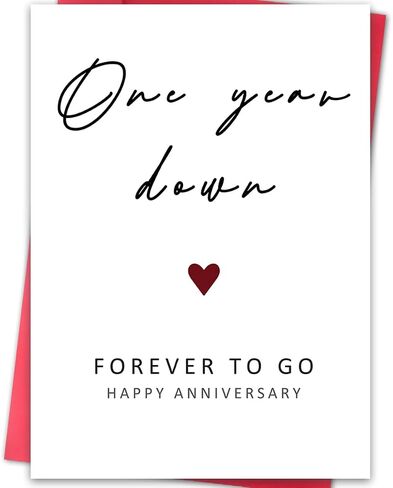 Happy 1st Anniversary Card, Funny 1 Year Anniversary Card, 1st Wedding Anniversary Card for Wife Husband, One Year Card for Girlfriend Boyfriend in Kuwait
