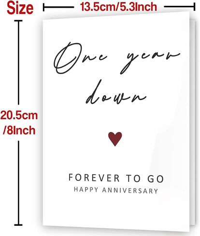 Happy 1st Anniversary Card, Funny 1 Year Anniversary Card, 1st Wedding Anniversary Card for Wife Husband, One Year Card for Girlfriend Boyfriend in Kuwait