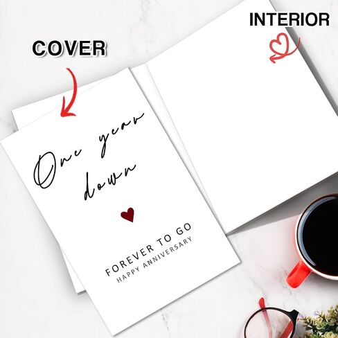 Happy 1st Anniversary Card, Funny 1 Year Anniversary Card, 1st Wedding Anniversary Card for Wife Husband, One Year Card for Girlfriend Boyfriend in Kuwait