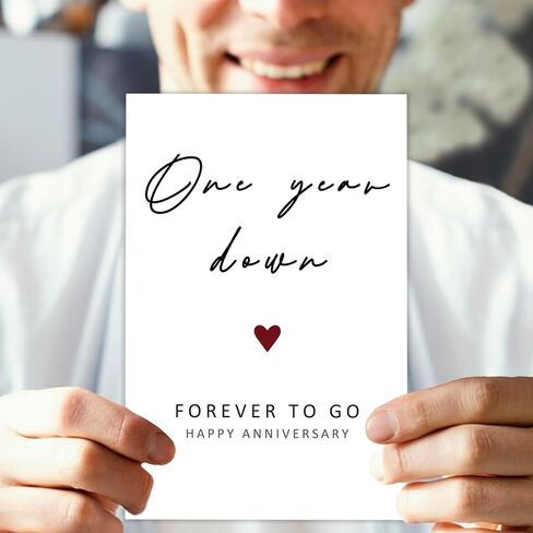 Happy 1st Anniversary Card, Funny 1 Year Anniversary Card, 1st Wedding Anniversary Card for Wife Husband, One Year Card for Girlfriend Boyfriend in Kuwait