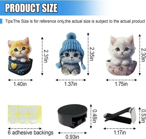 3PCS Cute Cat Car Air Freshener Vent Clip, 2D Flat Acrylic Auto Air Conditioning Diffuser Outlet Clip, Cartoon Kitty Automotive Interior Decoration Accessory for Women (Blue/Pink/Green) in Saudi Arabia