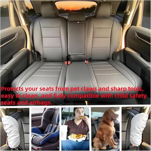 غطاء مقعد CRV مناسب حسب الطلب لسيارة Honda CR-V 2023-2026 LX EX EX-L Sport Touring Hybrid، جلد صناعي، مجموعة كاملة من صفين، (أسود) in Kuwait