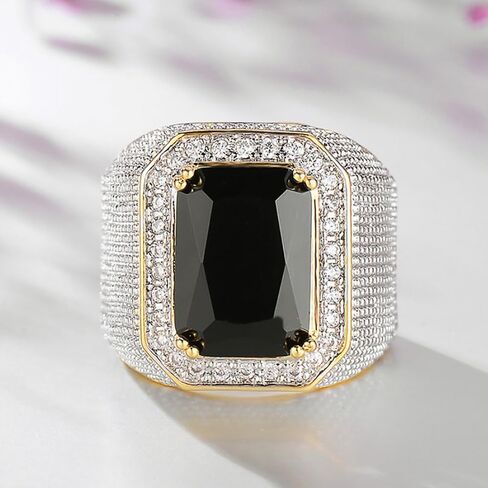 Gorgeous Fashion Bright Cubic Zirconia Rings for Men Trendy Male Anniversary Party Jewelry in Saudi Arabia
