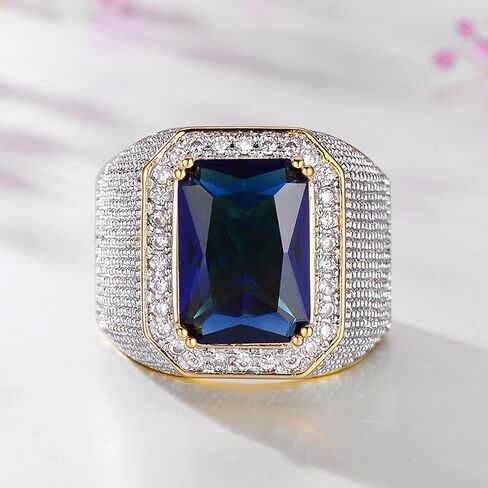 Gorgeous Fashion Bright Cubic Zirconia Rings for Men Trendy Male Anniversary Party Jewelry in Saudi Arabia