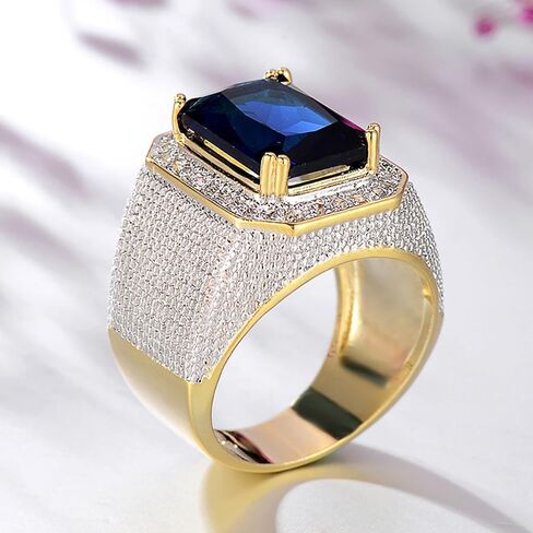 Gorgeous Fashion Bright Cubic Zirconia Rings for Men Trendy Male Anniversary Party Jewelry in Saudi Arabia