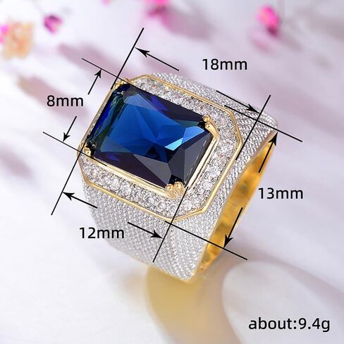 Gorgeous Fashion Bright Cubic Zirconia Rings for Men Trendy Male Anniversary Party Jewelry in Saudi Arabia