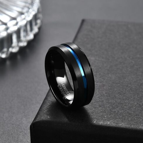التنغستن خاتم الزواج للرجال 6mm 8mm الكلاسيكية الأخدود التنغستن خاتم الزواج للرجال ماتي النهاية الراحة صالح حجم 7-12 in Kuwait