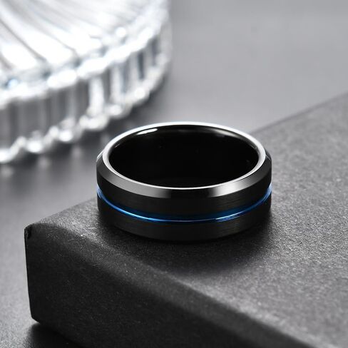 التنغستن خاتم الزواج للرجال 6mm 8mm الكلاسيكية الأخدود التنغستن خاتم الزواج للرجال ماتي النهاية الراحة صالح حجم 7-12 in Kuwait