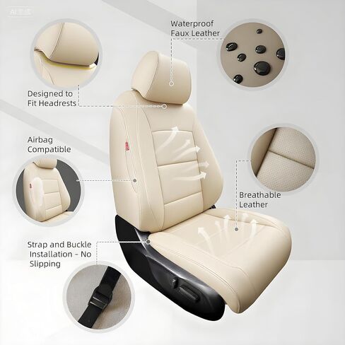 غطاء مقعد CRV مناسب حسب الطلب لسيارة Honda CR-V 2023-2026 LX EX EX-L Sport Touring Hybrid، جلد صناعي، مجموعة كاملة من صفين، (أسود) in Kuwait