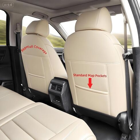 غطاء مقعد CRV مناسب حسب الطلب لسيارة Honda CR-V 2023-2026 LX EX EX-L Sport Touring Hybrid، جلد صناعي، مجموعة كاملة من صفين، (أسود) in Kuwait