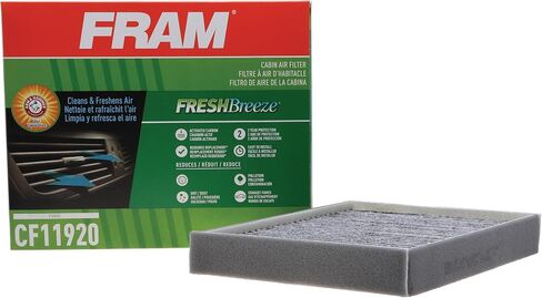 FRAM Fresh Breeze Cabin Air Filter Replacement for Car Passenger Compartment w/ Arm and Hammer Baking Soda, Easy Install, CF11920 for Select Ford and Lincoln Vehicles , white in Saudi Arabia