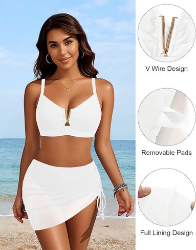 النساء يدفعن أعلى بيكيني فقط - 2025 V بدلة السباحة السلكية أعلى صدريات مبطنة in Kuwait
