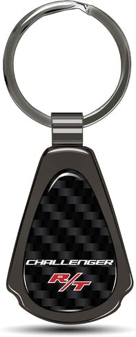 iPick Image for Dodge Challenger R/T Real Black Carbon Fiber Metal Teardrop Key Chain in Saudi Arabia