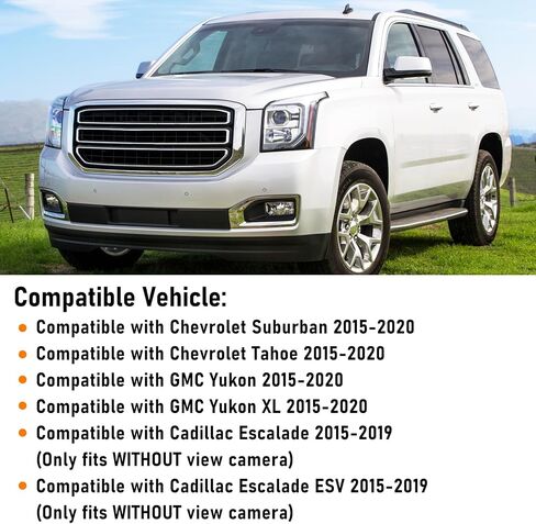 Moonlinks Compatible with Chevy Tahoe/Suburban GMC Yukon/Yukon XL 2015-2020 Mirror Cover, Glossy Black Left&Right Side Clip-on Mirror Cap Without Turn Signal for Cadillac Escalade 2015-2019 in Saudi Arabia
