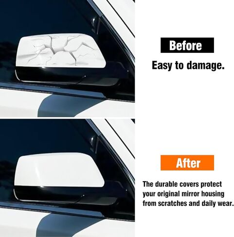 Moonlinks Compatible with Chevy Tahoe/Suburban GMC Yukon/Yukon XL 2015-2020 Mirror Cover, Glossy Black Left&Right Side Clip-on Mirror Cap Without Turn Signal for Cadillac Escalade 2015-2019 in Saudi Arabia