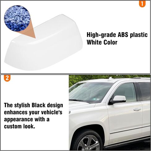 Moonlinks Compatible with Chevy Tahoe/Suburban GMC Yukon/Yukon XL 2015-2020 Mirror Cover, Glossy Black Left&Right Side Clip-on Mirror Cap Without Turn Signal for Cadillac Escalade 2015-2019 in Saudi Arabia
