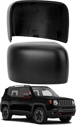 Passenger Side Mirror Cover Replacement for Jeep Renegade 2015 2016 2017 2018 2019 - Right Side Mirror Covers, Rear View Mirrors Cap Accessories Without Lamp, Textured in Saudi Arabia