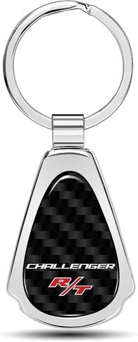 iPick Image for Dodge Challenger R/T Real Black Carbon Fiber Metal Teardrop Key Chain in Saudi Arabia