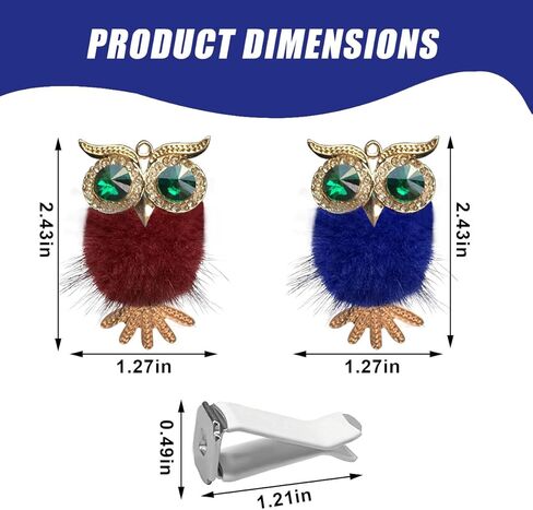 2PCS Bling Crystal Owl Car Diffuser Air Freshener Vent Clip Charm- Cute Rhinestone Owl Air Conditioner Outlet Decorative Clip for Car Dashboard, Auto Interior Decoration for Women Men (Dark Blue/Cyan) in Kuwait
