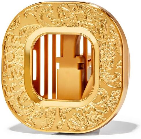 Generic White Barn Stamped Gold Flower Car Fragrance Holder, 1 Count (Pack of 1) in Saudi Arabia