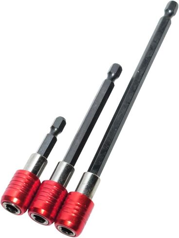 3pcs Red Quick Release Magnetic Drill Bit Holder Set, Drill Bit Clamp for 0.07-0.15-0.24 inch and 2.36-3.94 inch Length Drill Bits in Saudi Arabia