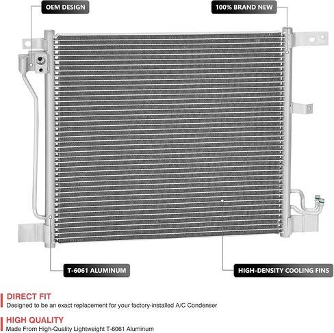 DNA MOTORING Aluminum Air Conditioning A/C Condenser Compatible with Nissan Juke 2011-2017, NI3030168, OEM-CDS-3968 in Saudi Arabia