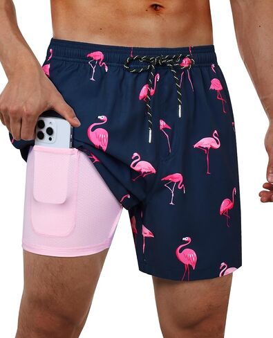 جذوع السباحة رجال 5 بوصة ضغوط ضغوط ضغوط قصيرة الرجال بدلة السباحة مبطنة سراويل السباحة in Kuwait