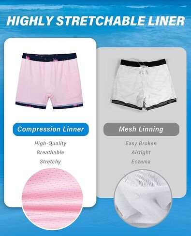 جذوع السباحة رجال 5 بوصة ضغوط ضغوط ضغوط قصيرة الرجال بدلة السباحة مبطنة سراويل السباحة in Kuwait