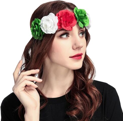 Delicate Dew Rose Flower Headband Floral Crown Mexican Hair Wreath (Christmas) in Kuwait