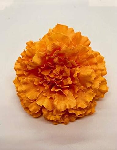 Marigold Artificial Flower Hair Clip/Pin Brooch (Orange) in Saudi Arabia