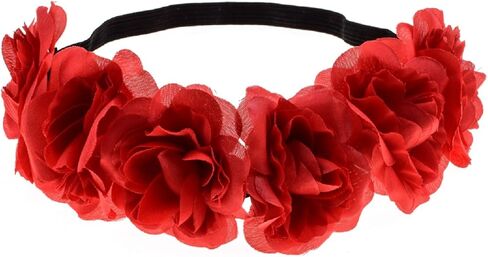 Delicate Dew Rose Flower Headband Floral Crown Mexican Hair Wreath (Christmas) in Kuwait