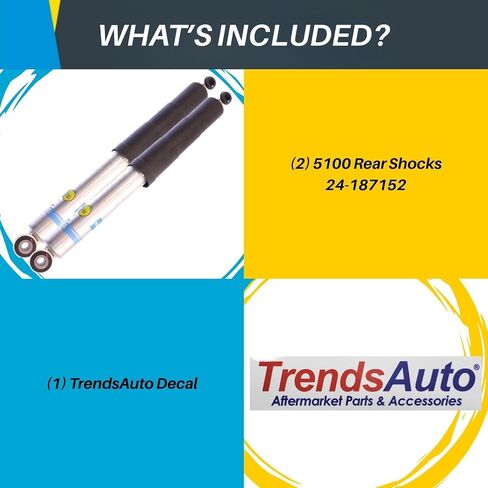 Set of 5100 Series Front Ride Height Adjustable & Rear Monotube Shocks fits 2019 2012 Frontier Equator 4WD RWD with 0-1" Rear Lift | Provides 0-2" Front Lift | Includes TrendsAuto Decal in Saudi Arabia