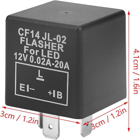 CF14 JL-02 3-Pin LED Flasher Flash Relay، مقاوم للماء، مقاوم للغبار، تثبيت فلاش فائق، 12 فولت مع تركيب بسيط، مناسب لمشاكل الإضاءة الانعطاف in Saudi Arabia