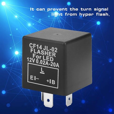 CF14 JL-02 3-Pin LED Flasher Flash Relay، مقاوم للماء، مقاوم للغبار، تثبيت فلاش فائق، 12 فولت مع تركيب بسيط، مناسب لمشاكل الإضاءة الانعطاف in Saudi Arabia