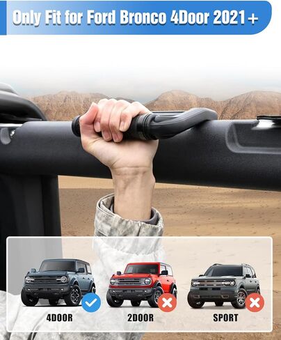 ROADER Grab Handles Compatible with Ford Bronco & Bronco Raptor 2021-2025 2/4 Door Soft & Hard Top, Aluminum Alloy Roll Bar Grip Handles Replacement for Bronco Interior Accessories- Red, 2 Pack in Kuwait