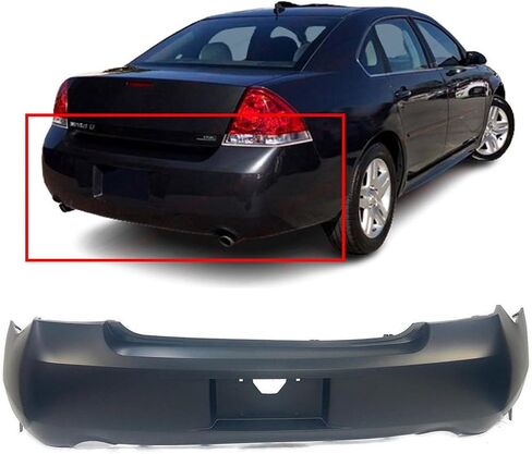FitParts Compatible With Rear Bumper Cover 2006-2016 Chevy Chevrolet Impala w/Dual Exhaust LS LT LTZ Police Sedan 06-16. New, Primed GM1100736 19120961 2008 2009 2010 2011 2012 2013 2014 2015 in Saudi Arabia