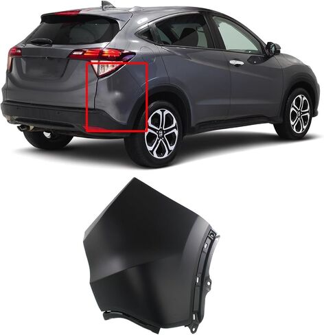 FitParts Compatible With Rear Bumper Face End Extension Passenger Right Side 2016 2017 2018 Honda HR-V EX EX-L LX Prime 16 17 18. New, Primed and Ready for Paint. 04717T7WA90ZZ HO1117103 in Saudi Arabia