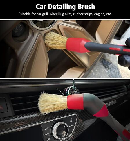 7PCS Car Wheel Cleaning Brush Kit, 2 Sizes Long Handle Bendable Wheel Cleaner Brush, Scratch-Free Detailing Brush, Tire Brush and Chain Brush, Soft Mitt and Towel for Motorcycle and Bicycles in Kuwait
