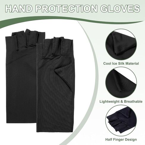 Sun Protection Gloves, Half Finger Summer Hand Protection Gloves Breathable Touchscreen Fingerless in Saudi Arabia