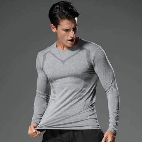 3 Pack Men's Compression Shirts Long Sleeve Workout Baselayer Quick Dry Athletic T Shirts Sport Running Tops in Saudi Arabia