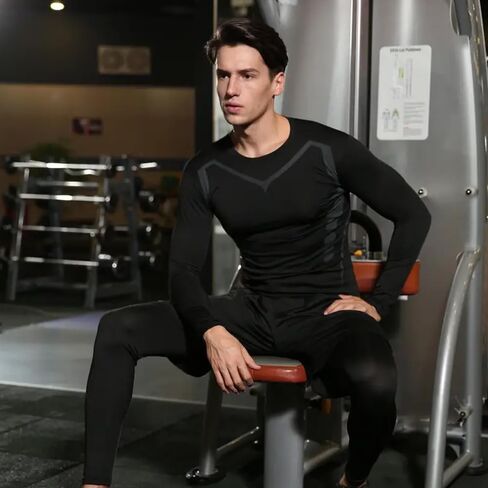 3 Pack Men's Compression Shirts Long Sleeve Workout Baselayer Quick Dry Athletic T Shirts Sport Running Tops in Saudi Arabia