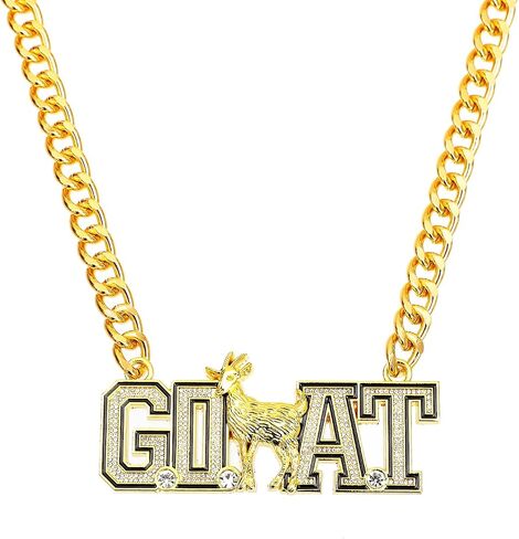 Goat Necklace Hip Hop Goat Pendant Greatest of All Time Turnover Chain For Adults Player Team Football Soccer Baseball Basketball Softball Fantasy Football in Saudi Arabia