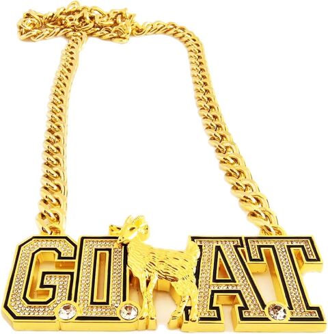 Goat Necklace Hip Hop Goat Pendant Greatest of All Time Turnover Chain For Adults Player Team Football Soccer Baseball Basketball Softball Fantasy Football in Saudi Arabia