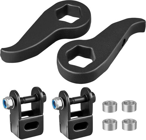 EVIL ENERGY 1-3" Torsion Bar Keys with Shock Extenders Brackets Compatible with 2011-2019 Chevy Silverado GMC Sierra 2500HD/3500HD 4WD, 1-3 inch Adjustable Suspension Front Leveling Lift Kit Black in Saudi Arabia