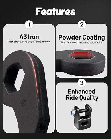 EVIL ENERGY 1-3" Torsion Bar Keys with Shock Extenders Brackets Compatible with 2011-2019 Chevy Silverado GMC Sierra 2500HD/3500HD 4WD, 1-3 inch Adjustable Suspension Front Leveling Lift Kit Black in Saudi Arabia