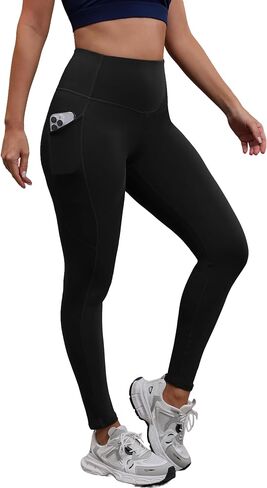 Women High Waist Workout Pants with Pockets Yoga Gym Running Pilates Fitness Leggings Running Pants in Saudi Arabia