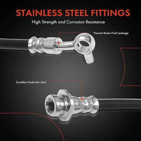A-Premium Front Passenger Brake Hydraulic Oil Hose Compatible with Select Nissan Models - Murano 2003 2004 2005 2006 2007 -Replace# 46210CA00A in Saudi Arabia