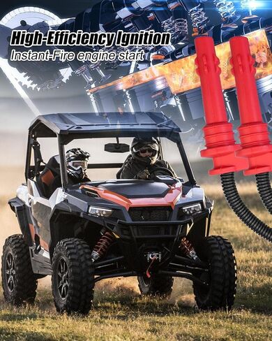 Spark Plug I-gnition Coil Wire Cap Fit for Polaris General XP 4 1000 Ranger Crew XP 900 1000 2013-2023 Replace 4014032 4014033 4017692 4017693 in Saudi Arabia